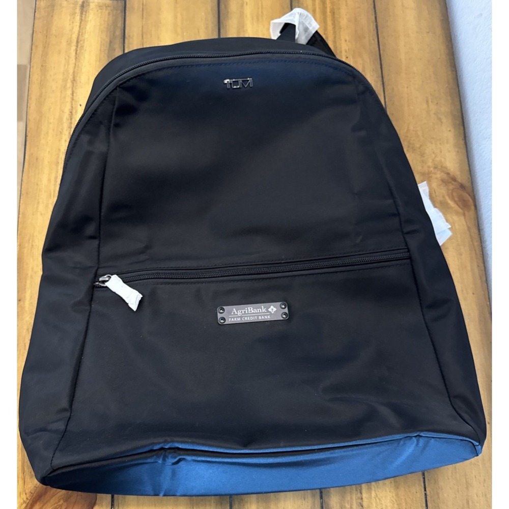 TUMI Black Nylon Backpack 3 Separate Storage Pouches AgriBank Promo NEW Unisex